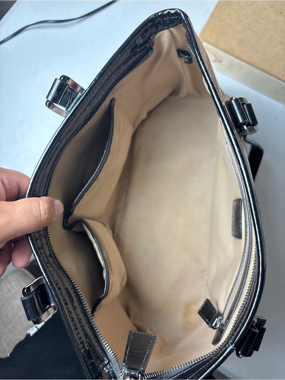 Burberry Tote Bag Nova Check Shoulder Beige - Picture 6 of 14